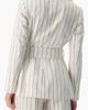 IVONNE IVONNE Pinstripe Self-Tie Belted Wrap Tailored Blazer - 2