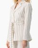 IVONNE IVONNE Pinstripe Self-Tie Belted Wrap Tailored Blazer - 3