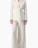 IVONNE IVONNE Pinstripe Self-Tie Belted Wrap Tailored Blazer - 4