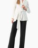 IVONNE IVONNE Pinstripe Self-Tie Belted Wrap Tailored Blazer - 5