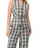 IVONNE IVONNE Plaid Vest with Tie Belt - 1