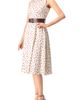 IVONNE IVONNE Polka Dot Midi Dress with Belt - 3