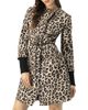 IVONNE IVONNE Ribbed-Cuff Long Animal Print Coat - 1