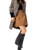 IVONNE IVONNE Ribbed-Cuff Long Animal Print Coat - 5