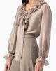 IVONNE IVONNE Ruffled V-neck Blouse With Lace-up Detail - 2