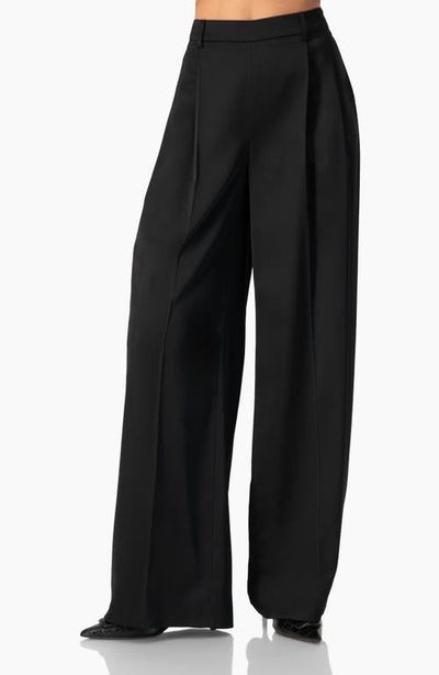 IVONNE IVONNE Satin Wide Leg Tailored Pants