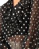 IVONNE IVONNE See-Through Polka Dot V-Neck Blouse - 5