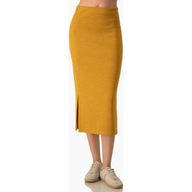 IVONNE IVONNE Shimmer Knit High-Rise Fitted Midi Skirt