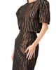 IVONNE IVONNE Short Puff Sleeve Jacquard Blouse - 3