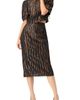 IVONNE IVONNE Short Puff Sleeve Jacquard Blouse - 4