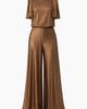 IVONNE IVONNE Shoulder-Tie Metallic Jumpsuit - 5