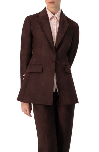 IVONNE IVONNE Single-Breasted Faux-Suede Blazer