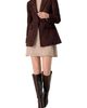 IVONNE IVONNE Single-Breasted Faux-Suede Blazer - 5