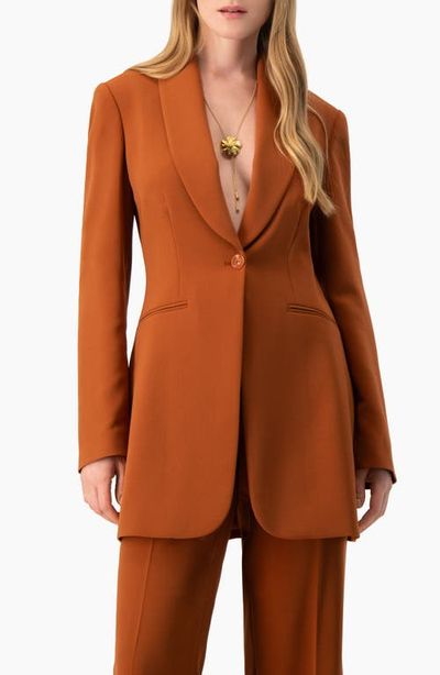 IVONNE IVONNE Single-Button Blazer with Tuxedo Lapel