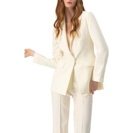 IVONNE IVONNE Single-Button Solid Blazer