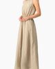 IVONNE IVONNE Sleeveless Crinkle Halter Maxi Dress with Cinched Waist A-Line - 3