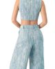 IVONNE IVONNE Sleeveless Embroidered Denim Crop Top - 2
