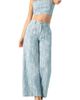 IVONNE IVONNE Sleeveless Embroidered Denim Crop Top - 3