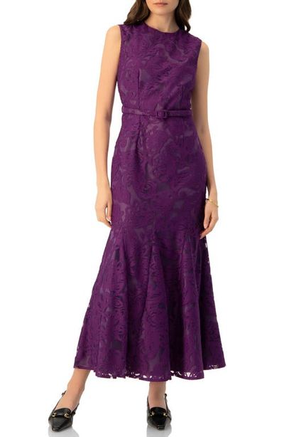 IVONNE IVONNE Sleeveless Lace Long Dress with Belt