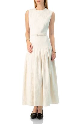 IVONNE IVONNE Sleeveless Long Dress with Wide Skirt Pleats