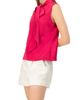 IVONNE IVONNE Sleeveless Satin Blouse with Neck Tie - 3
