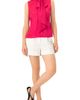 IVONNE IVONNE Sleeveless Satin Blouse with Neck Tie - 4