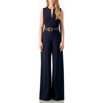 IVONNE IVONNE Sleeveless V-Neck Wide-Leg Jumpsuit