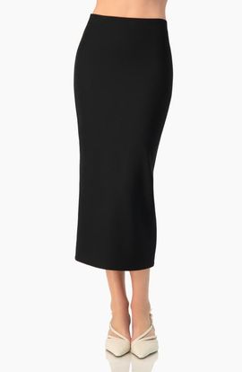 IVONNE IVONNE Smooth Stretch Knit High-Waist Fitted Midi Skirt