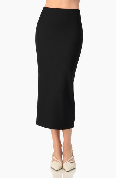 IVONNE IVONNE Smooth Stretch Knit High-Waist Fitted Midi Skirt