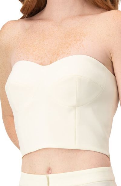 IVONNE IVONNE Solid Natural Tube Crop Top 