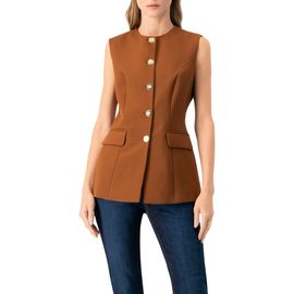 IVONNE IVONNE Solid Vest with Pockets