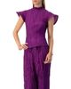IVONNE IVONNE Straight Blouse with Ruffle Short Sleeves - 1
