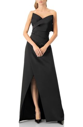 IVONNE IVONNE Strapless Gown With Front Leg Opening