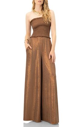 IVONNE IVONNE Strapless Wide-Leg Jumpsuit