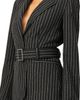 IVONNE IVONNE Striped Blazer With Belt - 5