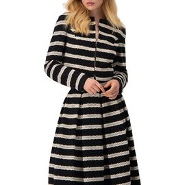 IVONNE IVONNE Striped Cropped Jacket with Modern Detailing