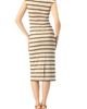 IVONNE IVONNE Striped Jersey Midi Dress - 2