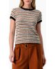 IVONNE IVONNE Striped Knit Crewneck Blouse - 1