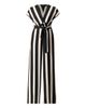 IVONNE IVONNE Striped V-Neck Jumpsuit with Waist Tie - 5