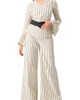 IVONNE IVONNE Striped V-Neck Oversized Shirt - 4