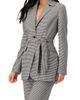 IVONNE IVONNE Tailored Houndstooth Blazer with Belt - 3