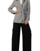 IVONNE IVONNE Tailored Houndstooth Blazer with Belt - 4