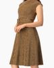 IVONNE IVONNE Textured Belted A-Line Dress, Cap Sleeve Fit-and-Flare with Buckle Belt - 3