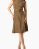 IVONNE IVONNE Textured Belted A-Line Dress, Cap Sleeve Fit-and-Flare with Buckle Belt - 4