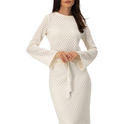 IVONNE IVONNE Textured Knit Top with Flared Sleeves