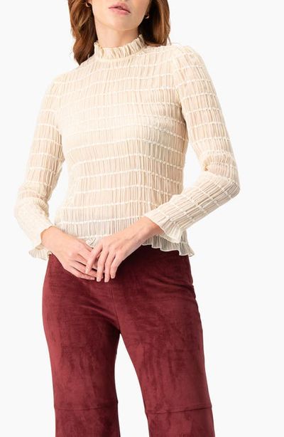 IVONNE IVONNE Textured Long Sleeve Blouse with High Neck