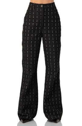 IVONNE IVONNE Textured Wide-Leg Jeans