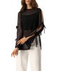 IVONNE IVONNE Tie-Sleeve See Through Lace Blouse - 1