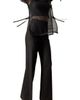 IVONNE IVONNE Tie-Sleeve See Through Lace Blouse - 4