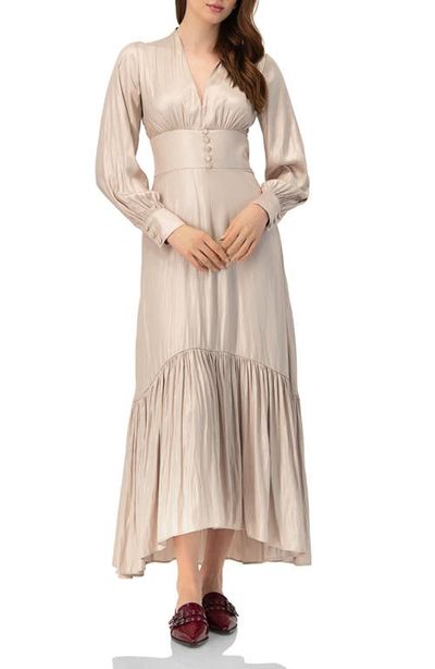 IVONNE IVONNE V-Neck Long Sleeve Maxi Dress